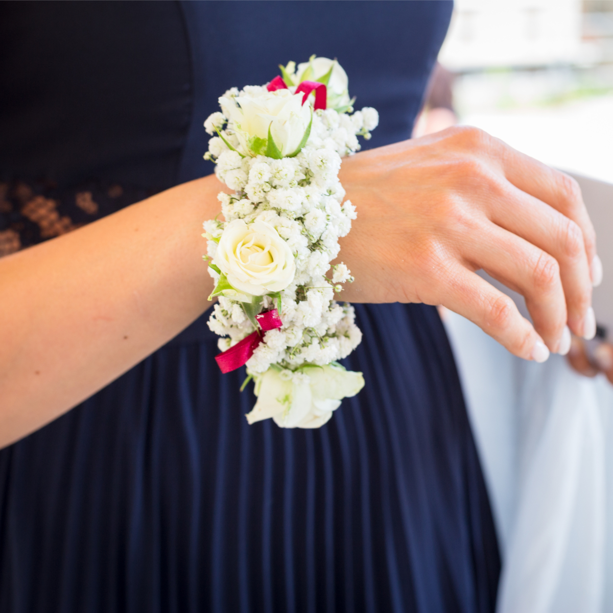 Peach flower bracelets Bridesmaid bracelets Coral wedding wrist corsag –  magaela
